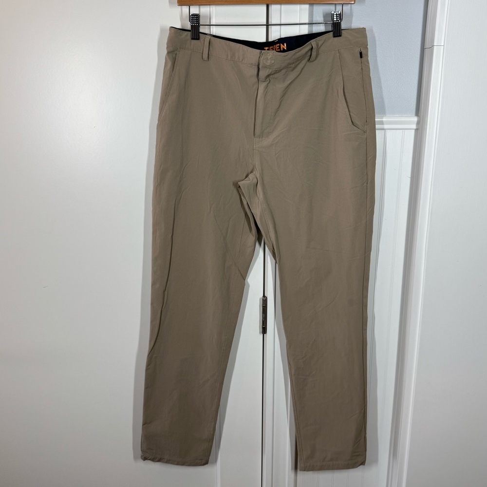 Teren Pants Mens 32x30 Nylon Blend Hiking Drawstring‎ Outdoors Travel tan khaki